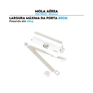 Mola Aérea MA-100/2 Branco Dorma Fechamento Porta até 85cm 45kg
