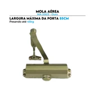 Mola Aérea MA-200/2 Ouro Dorma 85cm Fechamento Porta 45kg