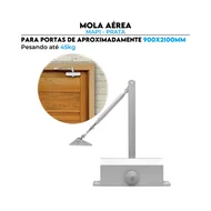 Mola Aérea MAP1 Prata Perx Fechamento Porta até 90 cm 45kg