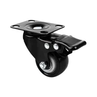 Rodízio Rodinha Para Móveis 50mm Com Trava PVC Preto