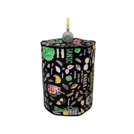 Capa Botijão De Gás Preto Estampado Impermeável