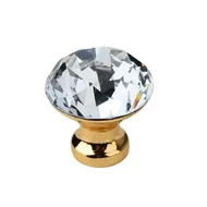 Puxador Cristal Shine 30mm Dourado Brilho
