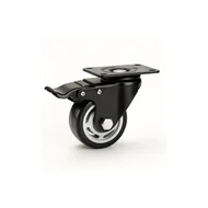 Rodizio Giratório 40mm PVC Com Trava Preto