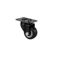 Rodizio Giratório 40mm PVC Sem Trava Preto